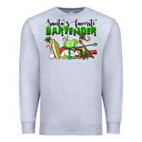 Heather Grey Santa's Favorite Bartender Premium Sweatshirt - LillyAllenDesigns