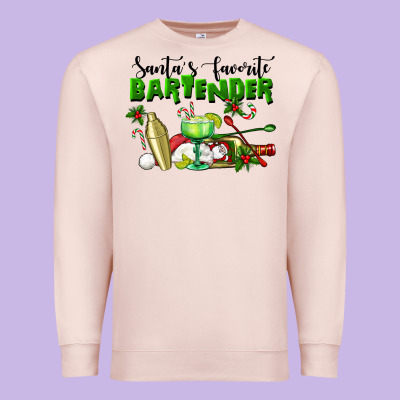 Santa's Favorite Bartender Premium Sweatshirt Designed By Lillyallendesigns