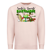 Pale Pink Santa's Favorite Bartender Premium Sweatshirt - LillyAllenDesigns
