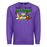 Purple Santa's Favorite Bartender Premium Sweatshirt - LillyAllenDesigns