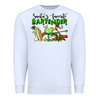 White Santa's Favorite Bartender Premium Sweatshirt - LillyAllenDesigns