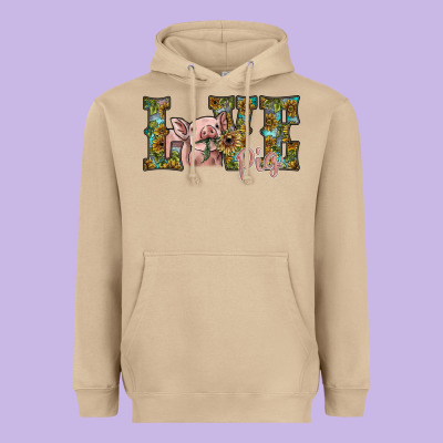 Love Pig Heavyweight Hoodie Designed By Sublimationcraftshop