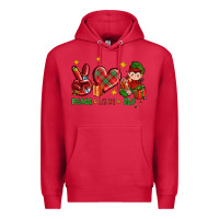 Cardinal Peace Love Elf Christmas Premium Hoodie - BundleAndBundleShop