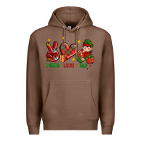 Chestnut Peace Love Elf Christmas Premium Hoodie - BundleAndBundleShop