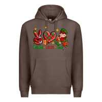 Coffee Peace Love Elf Christmas Premium Hoodie - BundleAndBundleShop