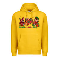 Lemon Peace Love Elf Christmas Premium Hoodie - BundleAndBundleShop