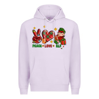 Lilac Peace Love Elf Christmas Premium Hoodie - BundleAndBundleShop