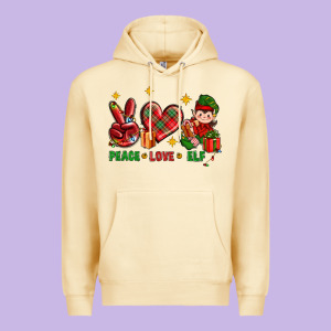 Peace Love Elf Christmas Premium Hoodie Designed By Bundleandbundleshop