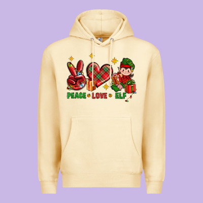 Peace Love Elf Christmas Premium Hoodie Designed By Bundleandbundleshop