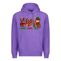 Purple Peace Love Elf Christmas Premium Hoodie - BundleAndBundleShop