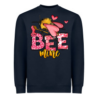 Navy Bee Mine Valentines Day Heavyweight Sweatshirt - OliviaCreatesArt