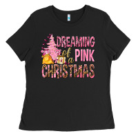 Black Dreaming Of A Pink Christmas Ladies Tee - BundleAndBundleShop