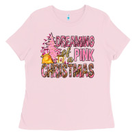 Dreaming Of A Pink Christmas Ladies Tee | Teevron