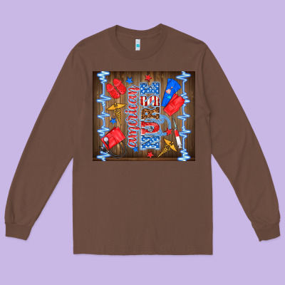 American Nurse Long Sleeve Tee Designed By Tumblerdesignbyshophia