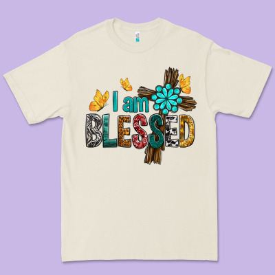 I Am Blessed Cross Premium Tee Designed By Bundleandbundleshop