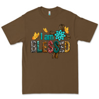 Cacao I Am Blessed Cross Premium Tee - BundleAndBundleShop