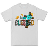 Dove Grey I Am Blessed Cross Premium Tee - BundleAndBundleShop