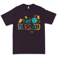 Plum I Am Blessed Cross Premium Tee - BundleAndBundleShop