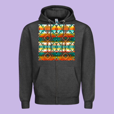 Native American Aztec Seamless Pattern 1 Zipper Hoodie Designed By Bundleandbundleshop
