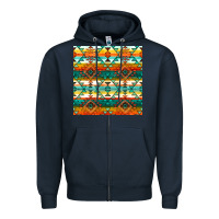 Navy native american aztec seamless pattern 1 Zipper Hoodie - BundleAndBundleShop