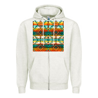 Oatmeal Heather native american aztec seamless pattern 1 Zipper Hoodie - BundleAndBundleShop