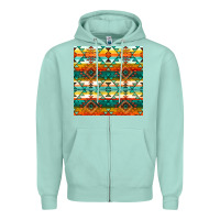 Seafoam native american aztec seamless pattern 1 Zipper Hoodie - BundleAndBundleShop