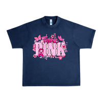 Navy Think pink Urban Heavy Tee - NancyCooperArtShop