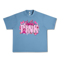 Pebble Blue Think pink Urban Heavy Tee - NancyCooperArtShop