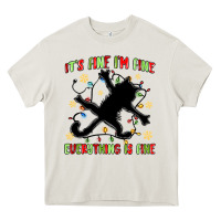Cream it's fine i'm fine everything is fine Heavy Core Tee - MaliasSmallBusiness