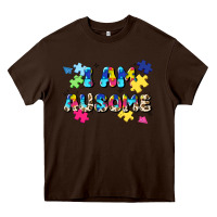 Chocolate Brown i am ausome Heavy Core Tee - JahusDesignShop