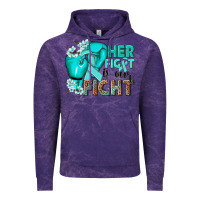 Cloud Purple Her fight is our fight Ovarian Cancer teal ribbon Vintage Hoodie - NancyCooperArtShop