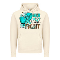 Vintage Artic Her fight is our fight Ovarian Cancer teal ribbon Vintage Hoodie - NancyCooperArtShop