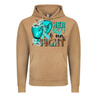 Vintage Camel Her fight is our fight Ovarian Cancer teal ribbon Vintage Hoodie - NancyCooperArtShop
