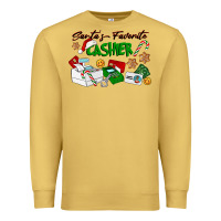 Antique Gold Santa's Favorite Cashier Premium Sweatshirt - LillyAllenDesigns