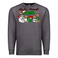 Charcoal Heather Santa's Favorite Cashier Premium Sweatshirt - LillyAllenDesigns