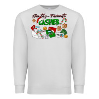 Dove Grey Santa's Favorite Cashier Premium Sweatshirt - LillyAllenDesigns