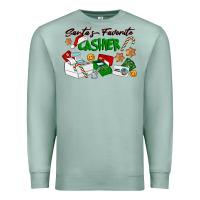 Seafoam Santa's Favorite Cashier Premium Sweatshirt - LillyAllenDesigns