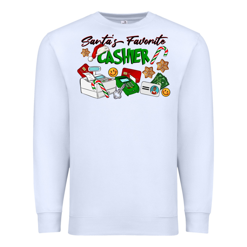 Santa's Favorite Cashier Premium Sweatshirt by LillyAllenDesigns | Teevron