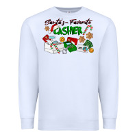 White Santa's Favorite Cashier Premium Sweatshirt - LillyAllenDesigns