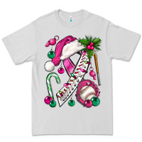 Dove Grey Pink Christmas Breast Cancer Ribbon Baseball Premium Tee - BundleAndBundleShop