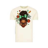Vintage Arctic Afro Messy Bun Basketball Green Bow Vintage Tee - texasbilliewilder