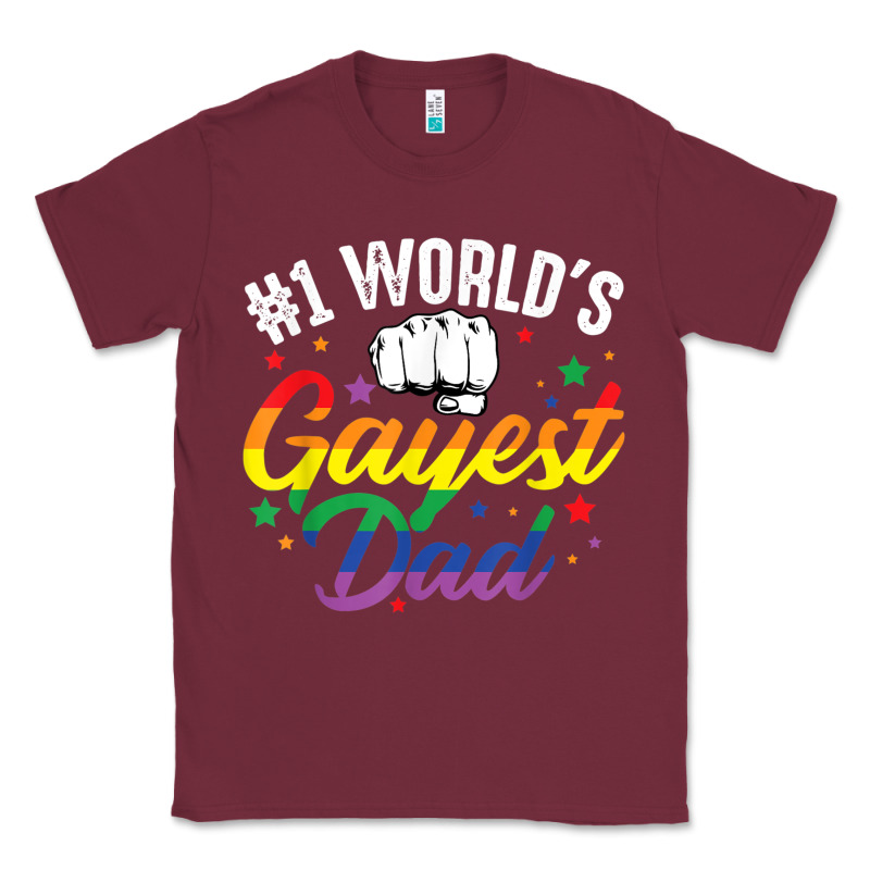 1 Worlds Gayest Dad Funny Fathers Day Lgbt Pride R Classic Tee by tuanDangUi | Teevron