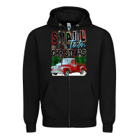 Black Small Town Christmas Zipper Hoodie - FaDigitalArtStudio