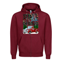 Burgundy Small Town Christmas Zipper Hoodie - FaDigitalArtStudio