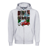 Heather Grey Small Town Christmas Zipper Hoodie - FaDigitalArtStudio