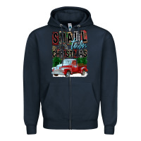 Navy Small Town Christmas Zipper Hoodie - FaDigitalArtStudio