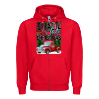Red Small Town Christmas Zipper Hoodie - FaDigitalArtStudio