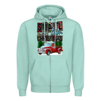 Seafoam Small Town Christmas Zipper Hoodie - FaDigitalArtStudio