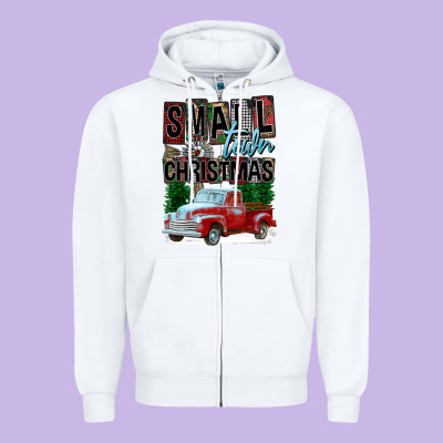 Small Town Christmas Zipper Hoodie Designed By Fadigitalartstudio
