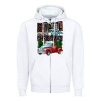 White Small Town Christmas Zipper Hoodie - FaDigitalArtStudio